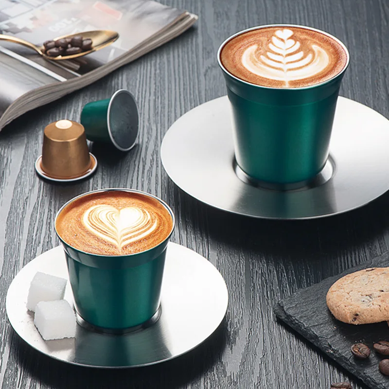 Double Wall Insulated Stainless Steel Espresso Cup Capsule Coffee Mug Metal Drinking Demitasse Cup For Home Indoor or Outdoor - Image 4