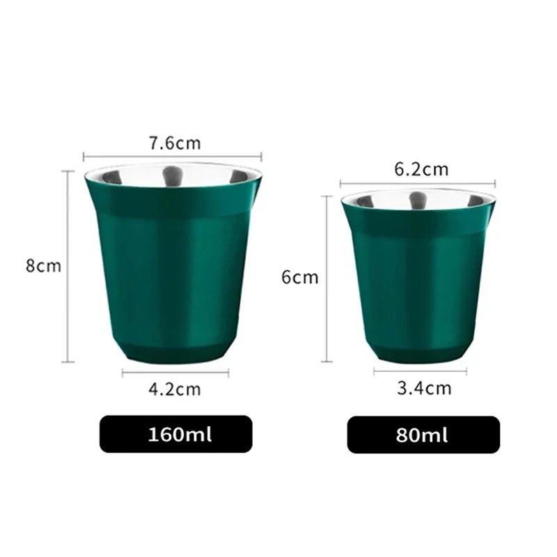 Double Wall Insulated Stainless Steel Espresso Cup Capsule Coffee Mug Metal Drinking Demitasse Cup For Home Indoor or Outdoor - Image 6