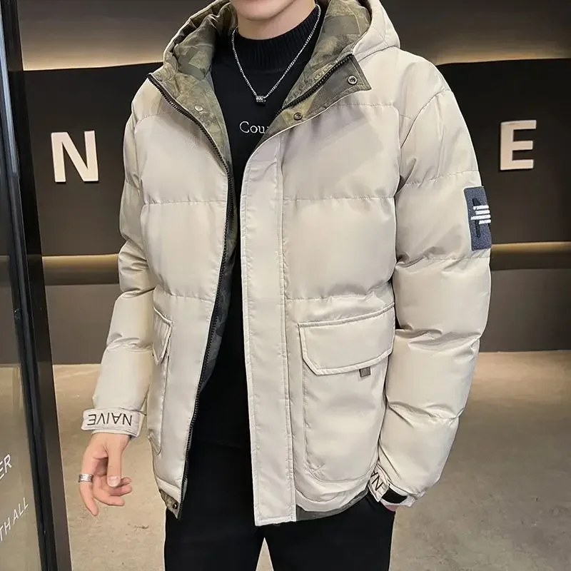 Down Jackets For Men Hooded Parkas Winter Models Man Padded Coat Offers Trend Unique Padding Korean 2024 Quilted Clothes Sale - Image 6