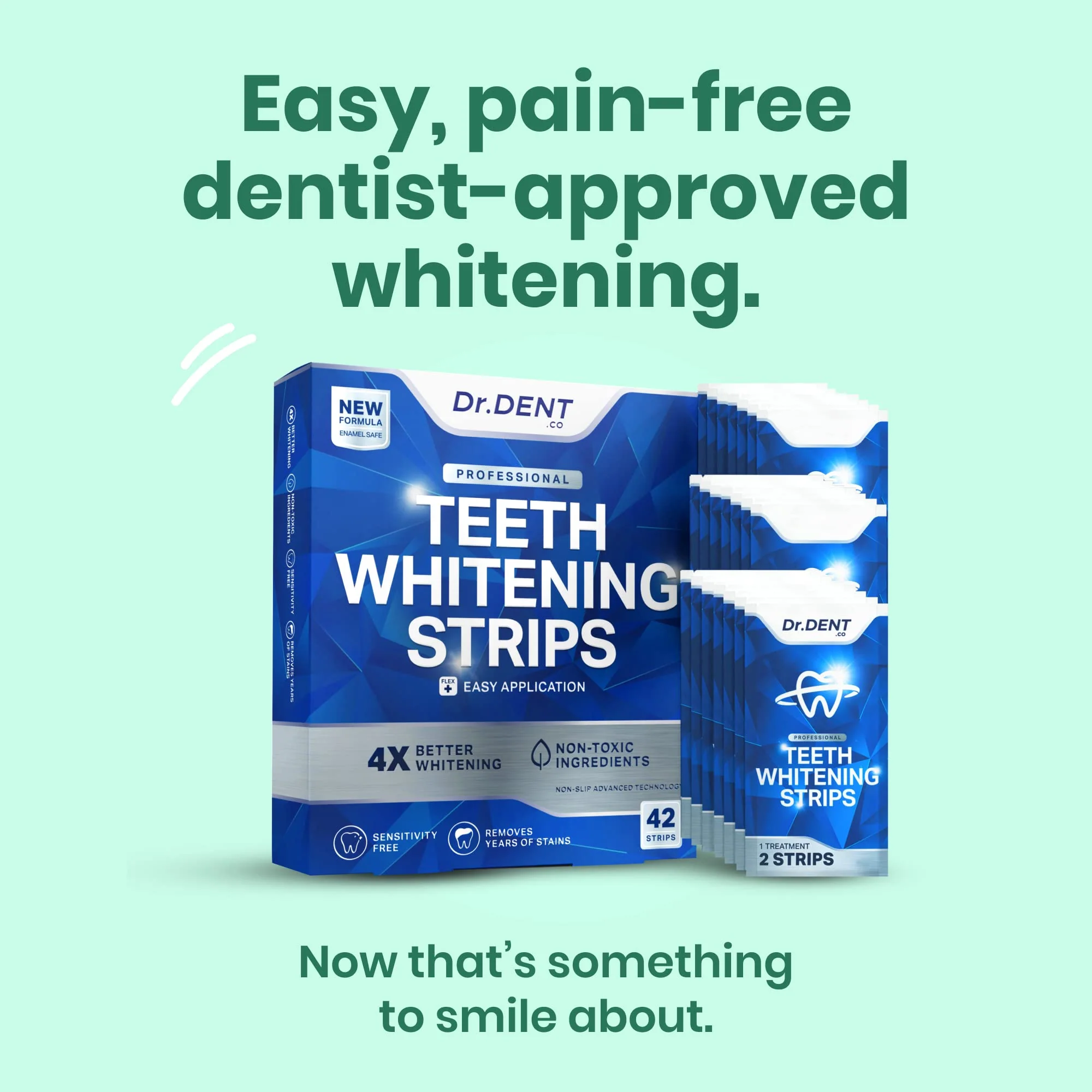 DrDent Professional Teeth Whitening Strips 21 Treatments - Safe for Enamel - Non Sensitive Teeth Whitening - Whitening Without Any Harm - Pack of 42 Strips + Mouth Opener Included - Image 4