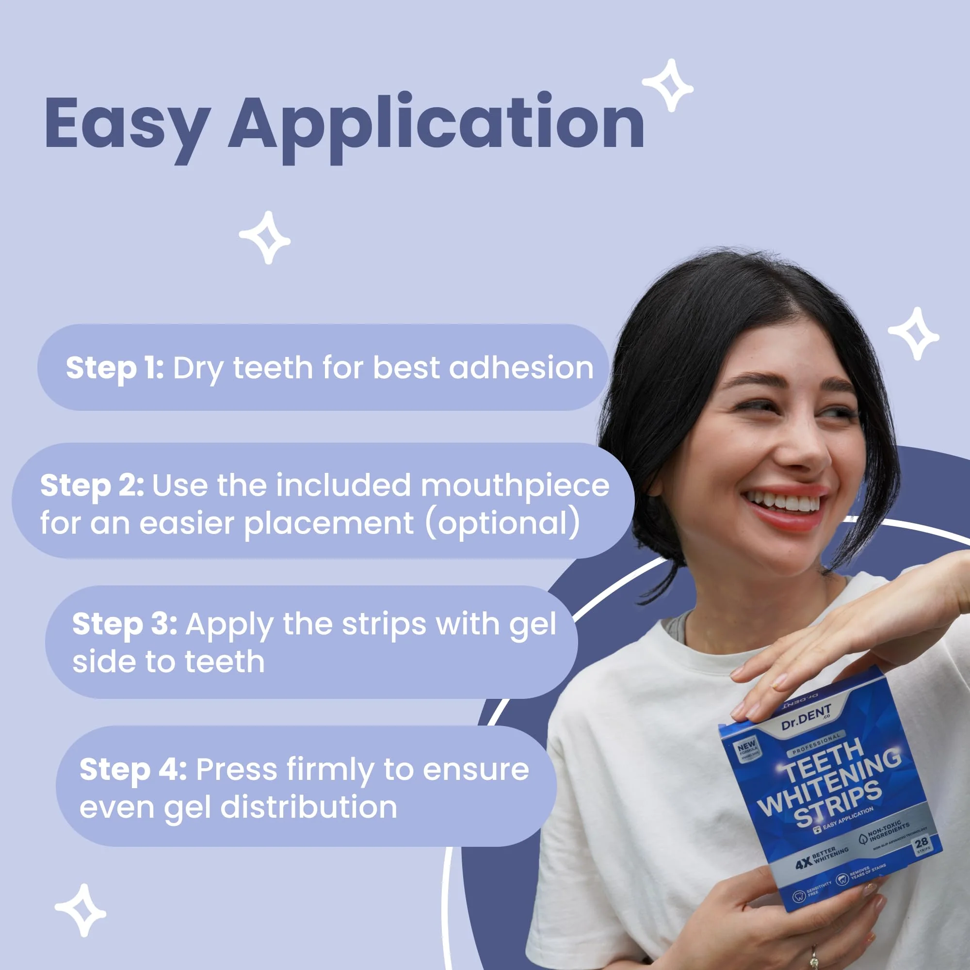 DrDent Professional Teeth Whitening Strips 21 Treatments - Safe for Enamel - Non Sensitive Teeth Whitening - Whitening Without Any Harm - Pack of 42 Strips + Mouth Opener Included - Image 7