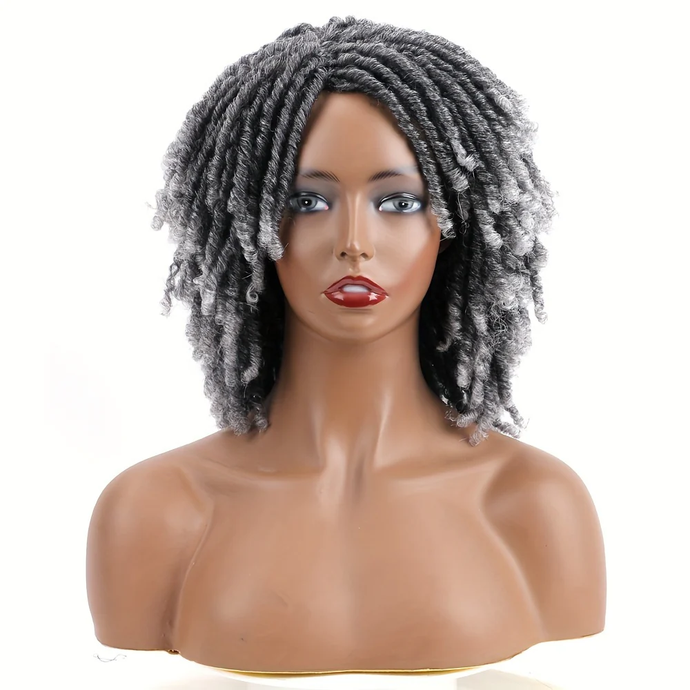 Dreadlock Wig Short Braided Wigs For Women And Man Afro Bob Black Crochet Twist Hair Dreadlocks Wigs Synthetic Wig Layered Breathable Faux Locs Braids Afro Wigs For Women - Image 12