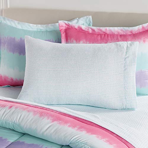dream FACTORY Tie Dye Stripe 5-Piece Microfiber Bag Comforter Bedding Set Super Soft-Twin, Purple Multi,2D871601MU - Image 3