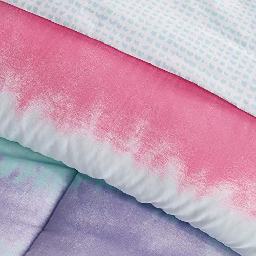 dream FACTORY Tie Dye Stripe 5-Piece Microfiber Bag Comforter Bedding Set Super Soft-Twin, Purple Multi,2D871601MU - Image 6