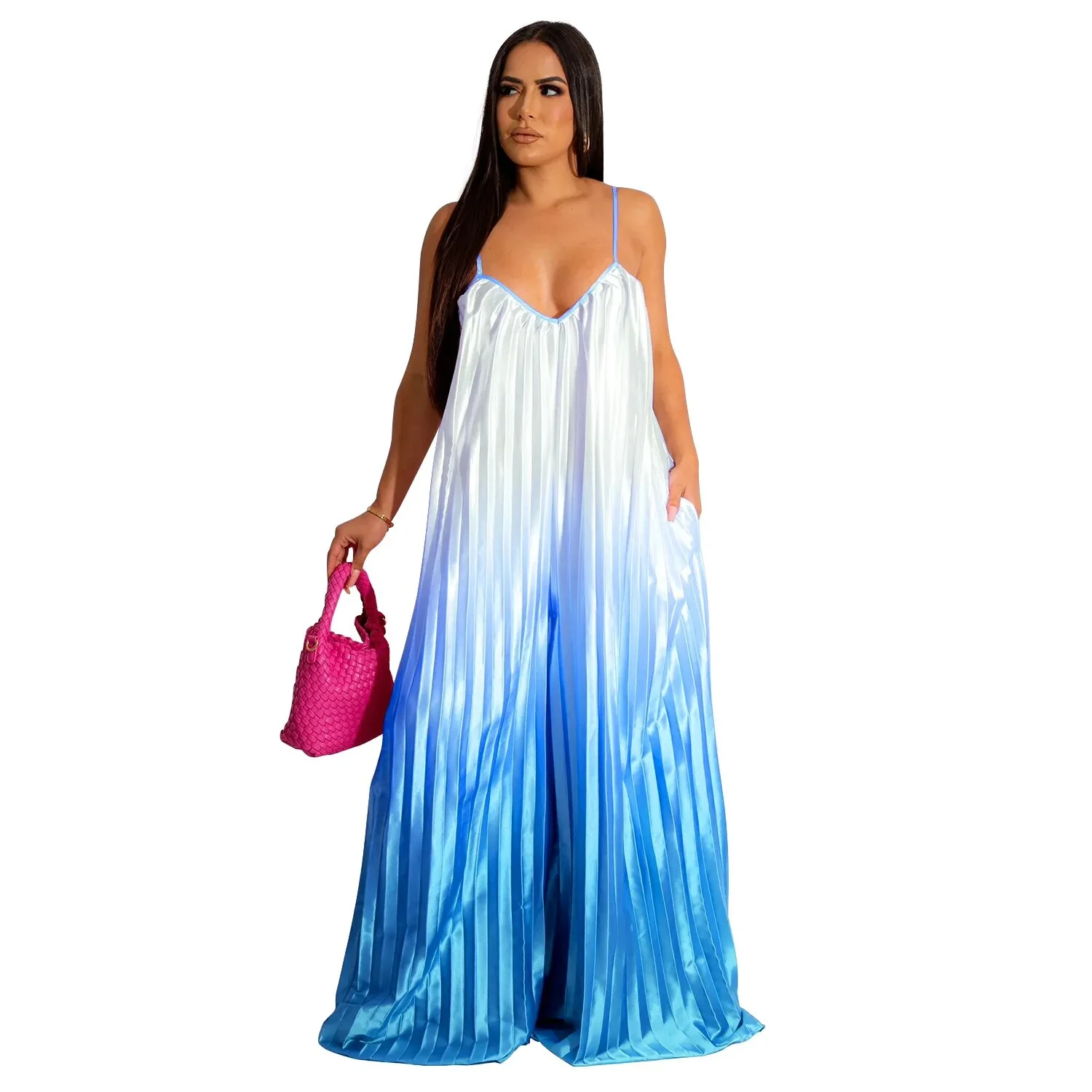 Dress For Beach Bath Exits Women Cover Up Wear Suit Sling Backless Legged Pants JumpSuit Ramp Solid Spandex Outwear Summer - Image 6