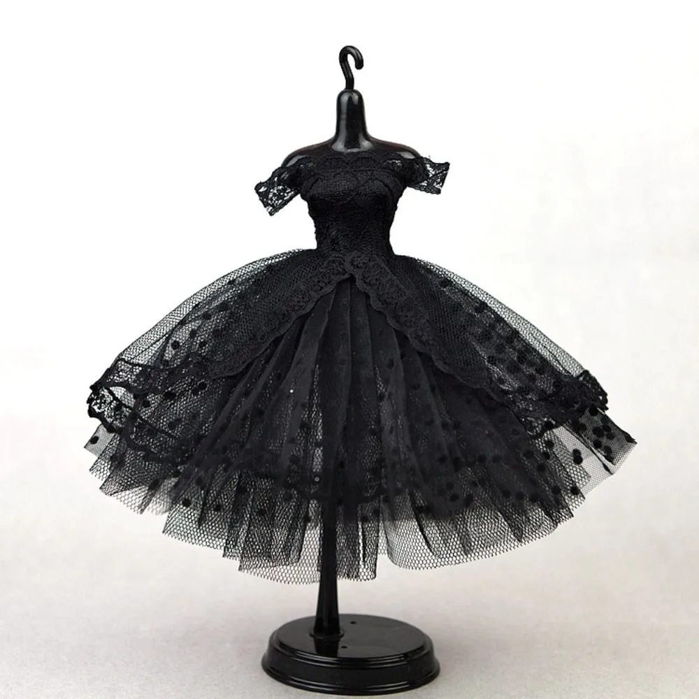 Dress Up Doll Dress Evening Party Prom Dress Lace Dolls Clothes Mini Black Tutu Dotted Doll Princess Dress Doll Accessories - Image 15