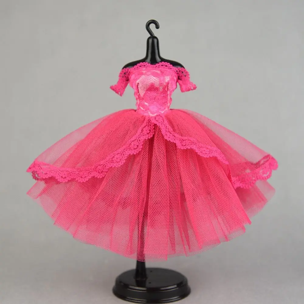 Dress Up Doll Dress Evening Party Prom Dress Lace Dolls Clothes Mini Black Tutu Dotted Doll Princess Dress Doll Accessories - Image 2