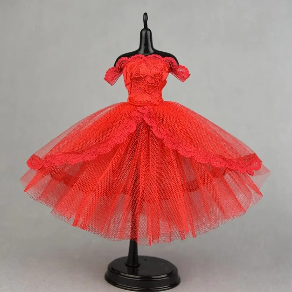 Dress Up Doll Dress Evening Party Prom Dress Lace Dolls Clothes Mini Black Tutu Dotted Doll Princess Dress Doll Accessories - Image 5