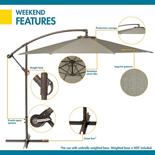 Duck Covers Classic Accessories DUCN2 Weekend Patio Cantilever Umbrella, 10 Foot, Moon Rock - Image 3