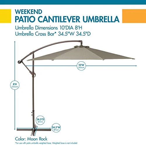Duck Covers Classic Accessories DUCN2 Weekend Patio Cantilever Umbrella, 10 Foot, Moon Rock - Image 5
