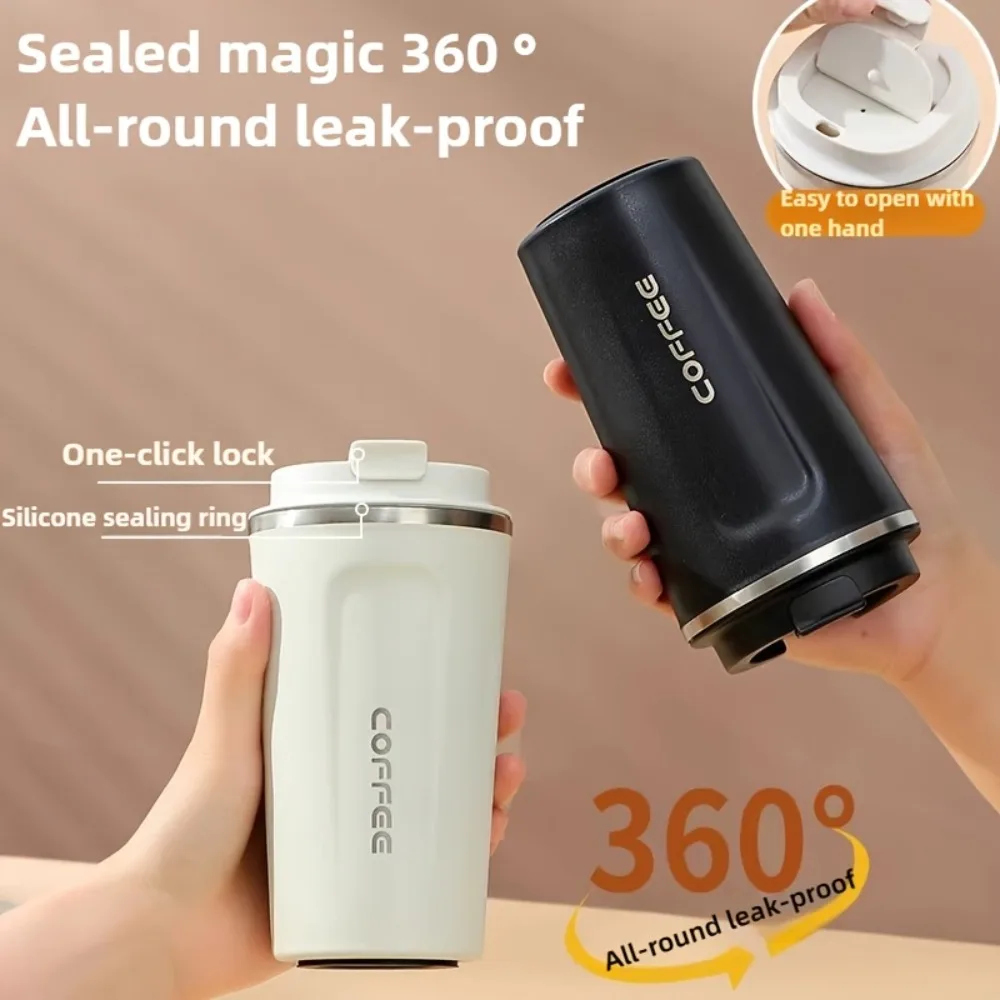 Durable Vacuum Insulated Coffee Travel Cup Stainless Steel Thermos Leak Proof Double Wall Matte Design Keeps Drinks Hot Cold - Image 5