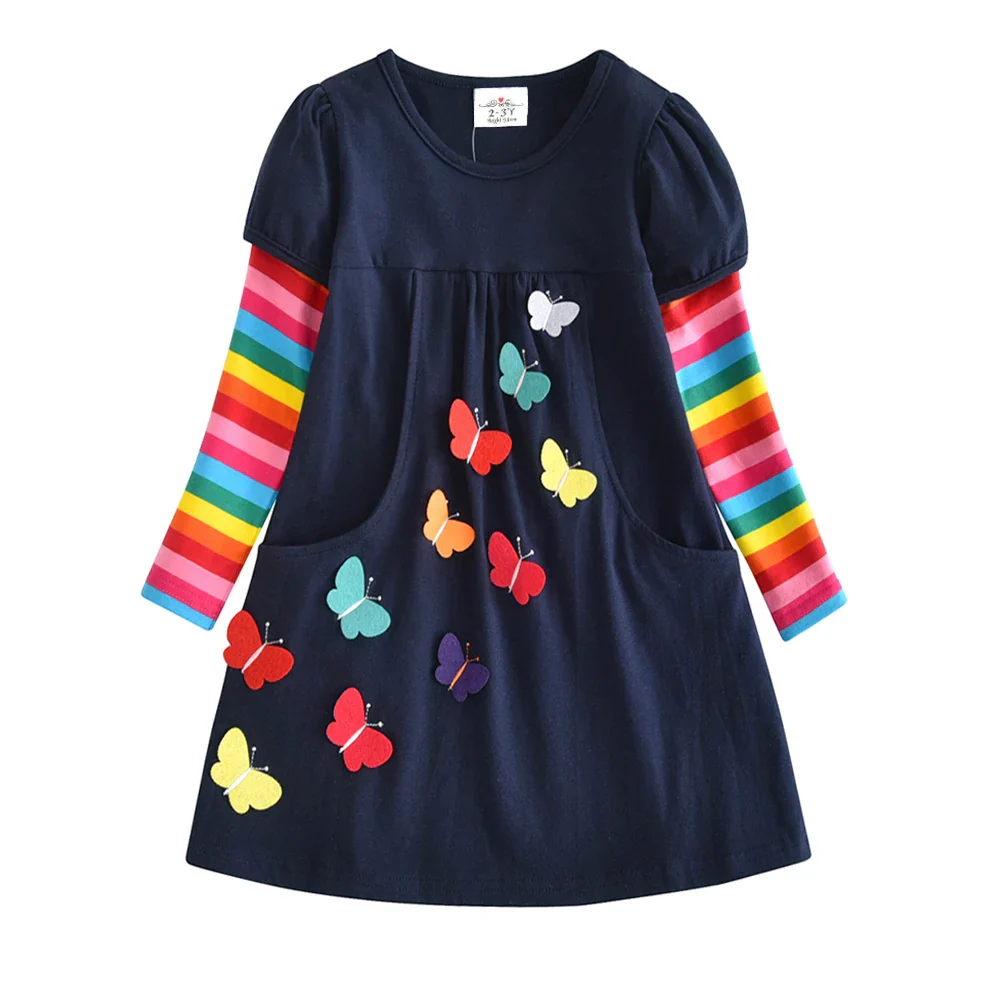 DXTON Birthday Girls Dresses Long Sleeve Baby Girls Winter Dresses Kids Cotton Clothing Casual Dresses for 2-8 Years Children - Image 13