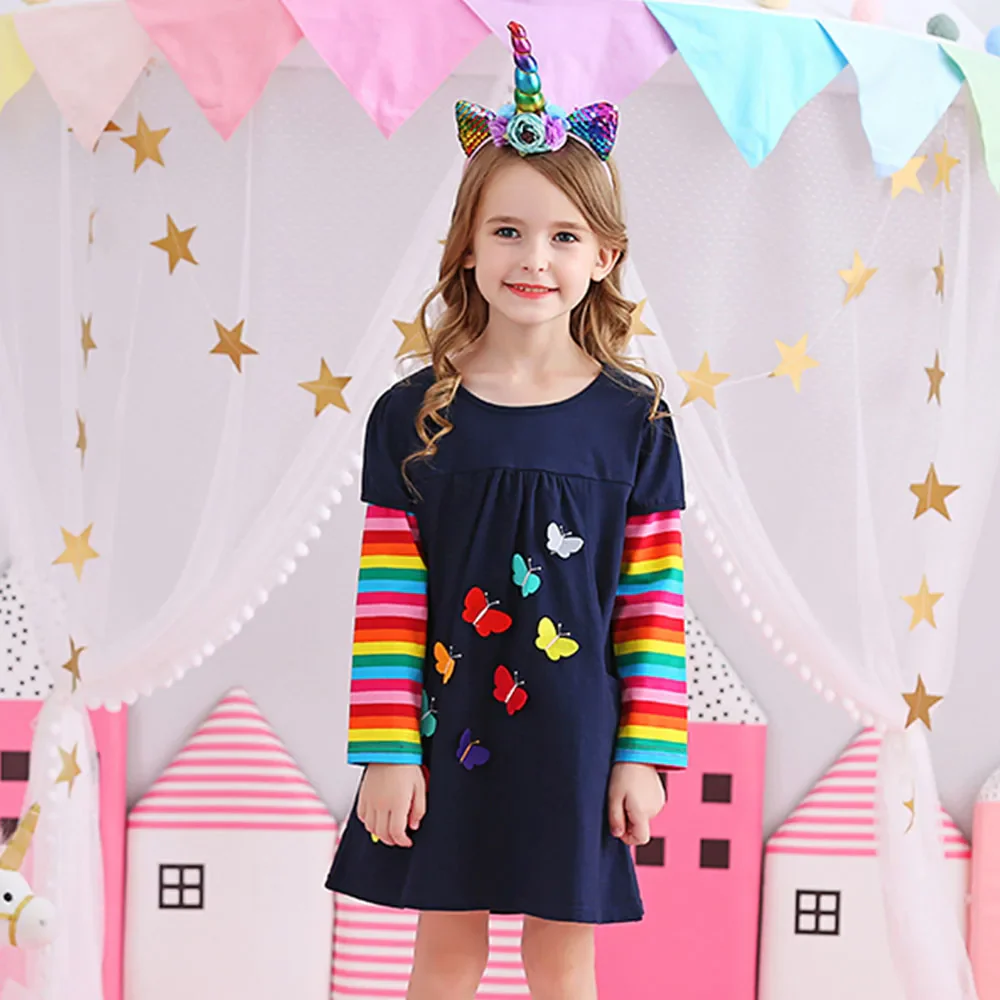 DXTON Birthday Girls Dresses Long Sleeve Baby Girls Winter Dresses Kids Cotton Clothing Casual Dresses for 2-8 Years Children - Image 9