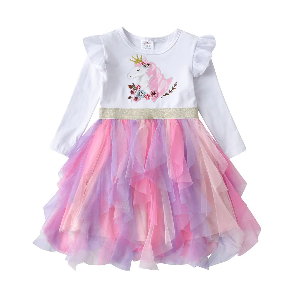 DXTON Princess Kids Dress Heart Sequined Girls Dress Winter Long Sleeve Children Clothing Tutu Flare Sleeve Kids Party Dresses - Image 17