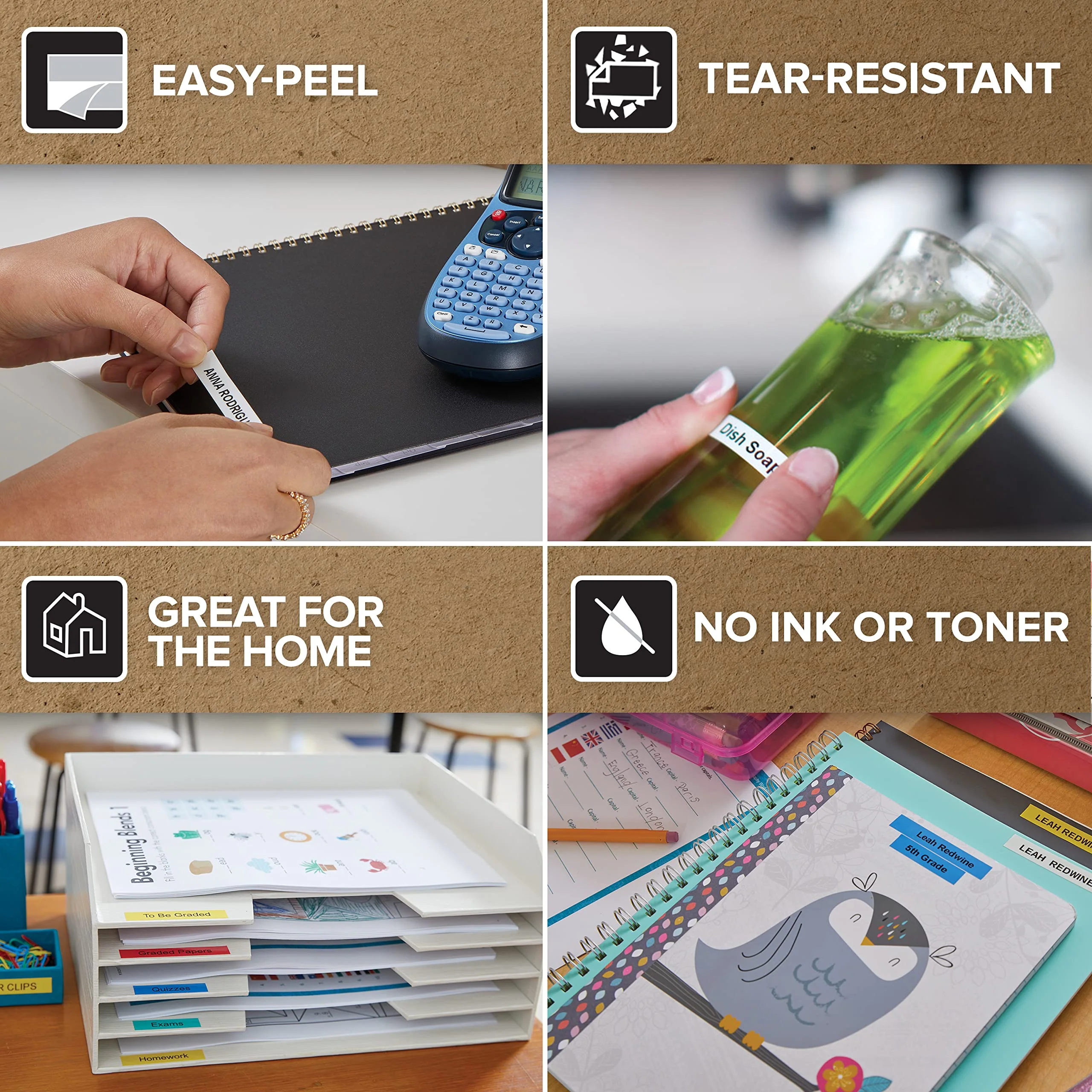 DYMO Label Maker with 3 Bonus Labeling Tapes | LetraTag 100H Handheld Label Maker & LT Label Tapes, Easy-to-Use, Great for Home & Office Organization - Image 5