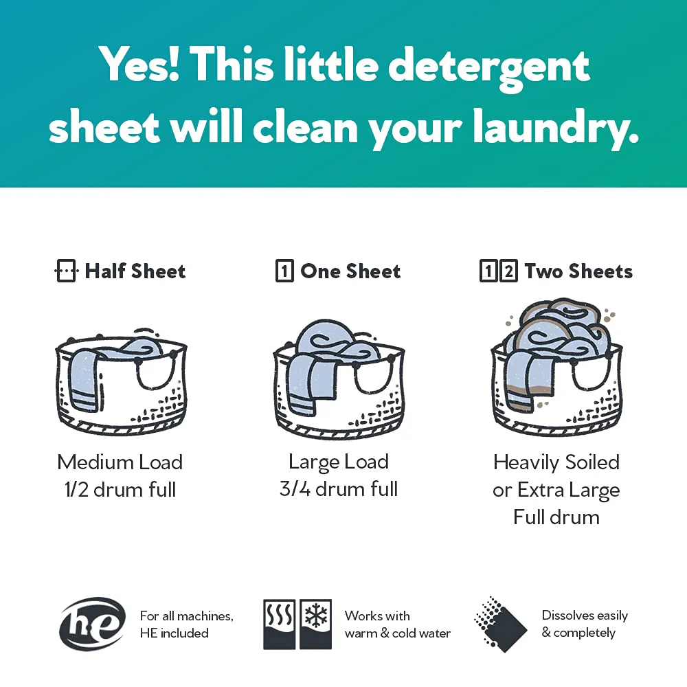 Earth Breeze Laundry Detergent Sheets - Fresh Scent - No Plastic Jug (60 Loads) 30 Sheets, Liquidless Technology… - Image 5