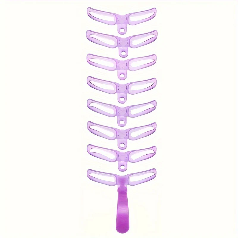 Easy-to-Use Eyebrow Shaper Kit - 8 Styles, Durable PVC Cards with Handle, Perfectly Defined Brows Trimmer - Image 10
