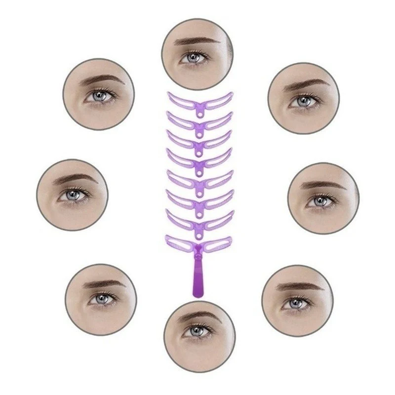 Easy-to-Use Eyebrow Shaper Kit - 8 Styles, Durable PVC Cards with Handle, Perfectly Defined Brows Trimmer - Image 6