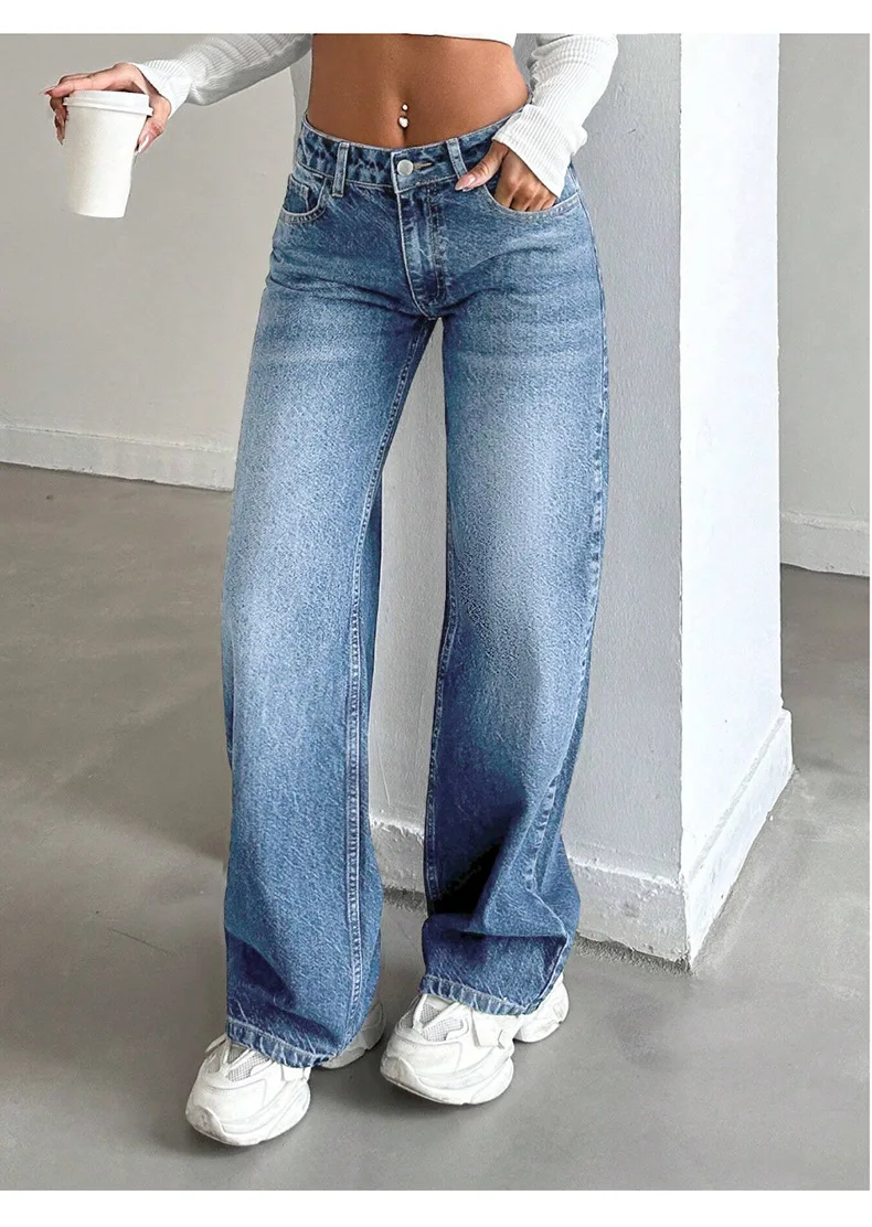 Elastic denim jeans 2025 new fashion low waist loose and trendy women's jeans - Image 12