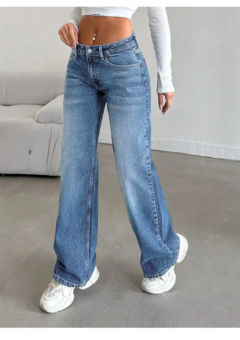 Elastic denim jeans 2025 new fashion low waist loose and trendy women's jeans - Image 13
