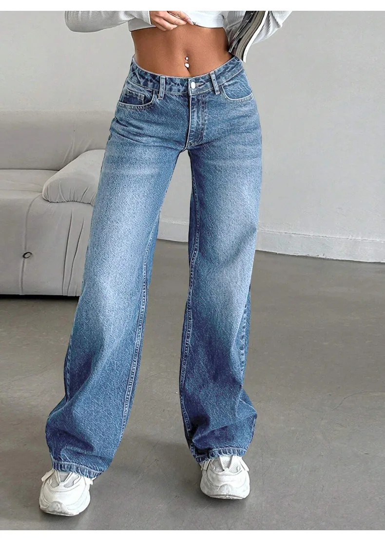 Elastic denim jeans 2025 new fashion low waist loose and trendy women's jeans - Image 15