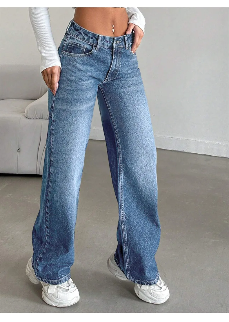 Elastic denim jeans 2025 new fashion low waist loose and trendy women's jeans - Image 16
