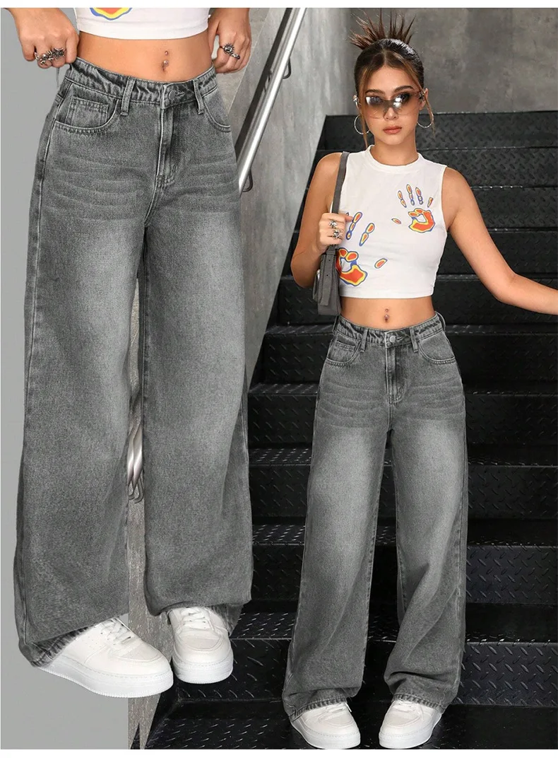 Elastic denim jeans 2025 new fashion low waist loose and trendy women's jeans - Image 4