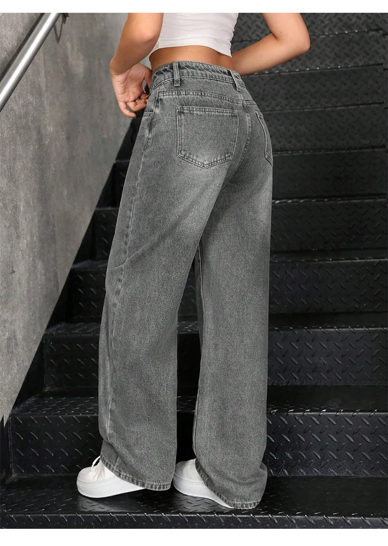 Elastic denim jeans 2025 new fashion low waist loose and trendy women's jeans - Image 5