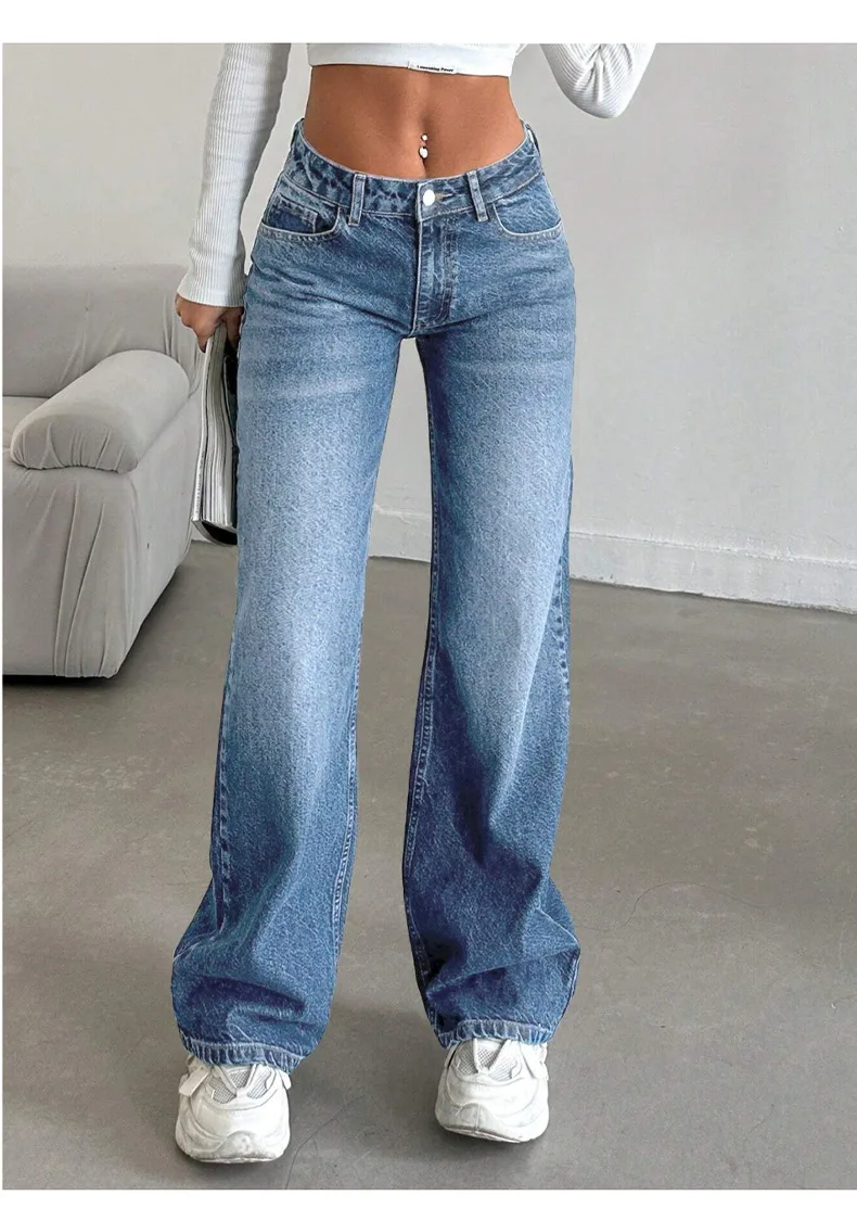 Elastic denim jeans 2025 new fashion low waist loose and trendy women's jeans - Image 7