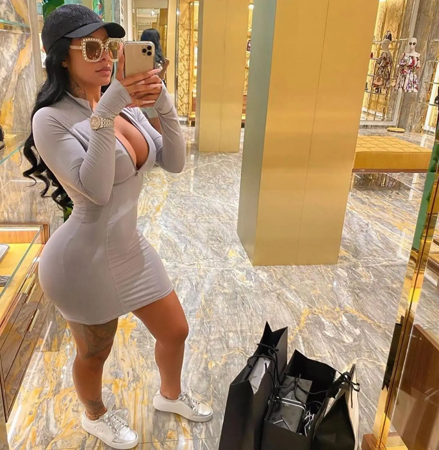 Elegant Autumn Winter Bodycon Mini Women Dress Sexy Zipper V Neck Long Sleeve Women Dress Striped Club Party White Dress 2020 - Image 9