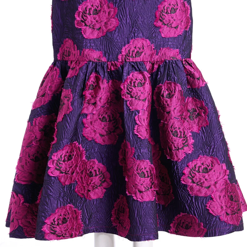Elegant Brocade Women Maxi Mermaid Dress Long Vintage Flowers Slim Clothing Stand Collar Party Dresses Robe Femme Vestido - Image 6