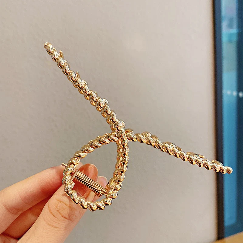 Elegant Gold Silver Hollow Geometric Metal Hair Claw For Women Long Thick Hair Holder Hair Claw Clip Fashion Hair Accessories - Image 10