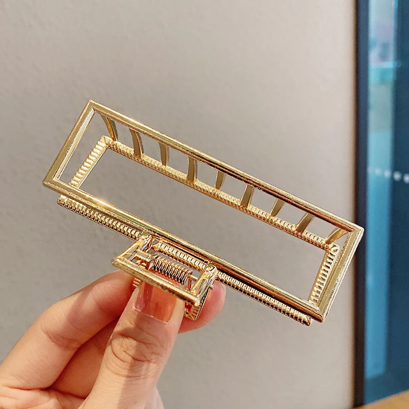 Elegant Gold Silver Hollow Geometric Metal Hair Claw For Women Long Thick Hair Holder Hair Claw Clip Fashion Hair Accessories - Image 11