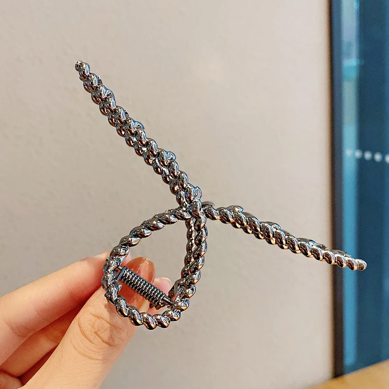Elegant Gold Silver Hollow Geometric Metal Hair Claw For Women Long Thick Hair Holder Hair Claw Clip Fashion Hair Accessories - Image 25