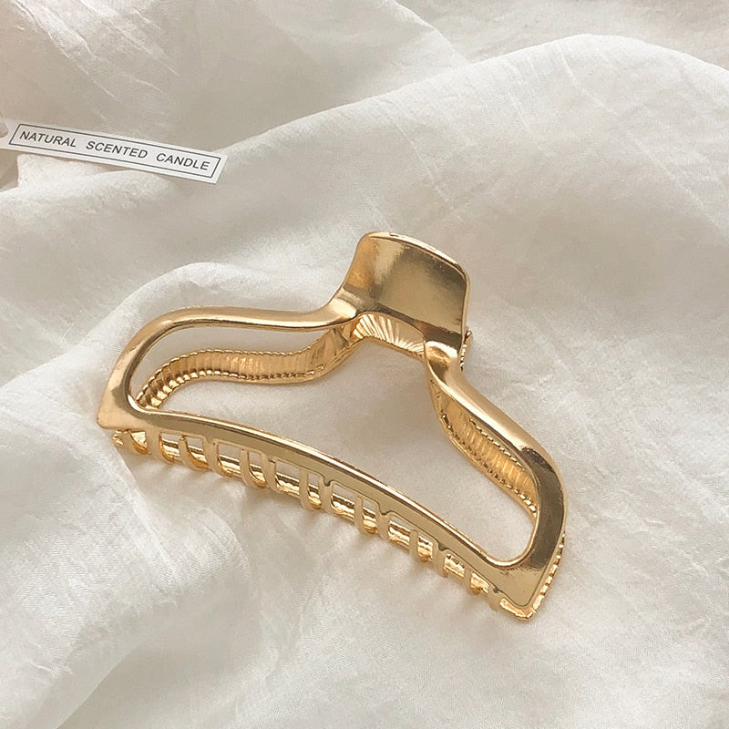 Elegant Gold Silver Hollow Geometric Metal Hair Claw For Women Long Thick Hair Holder Hair Claw Clip Fashion Hair Accessories - Image 30