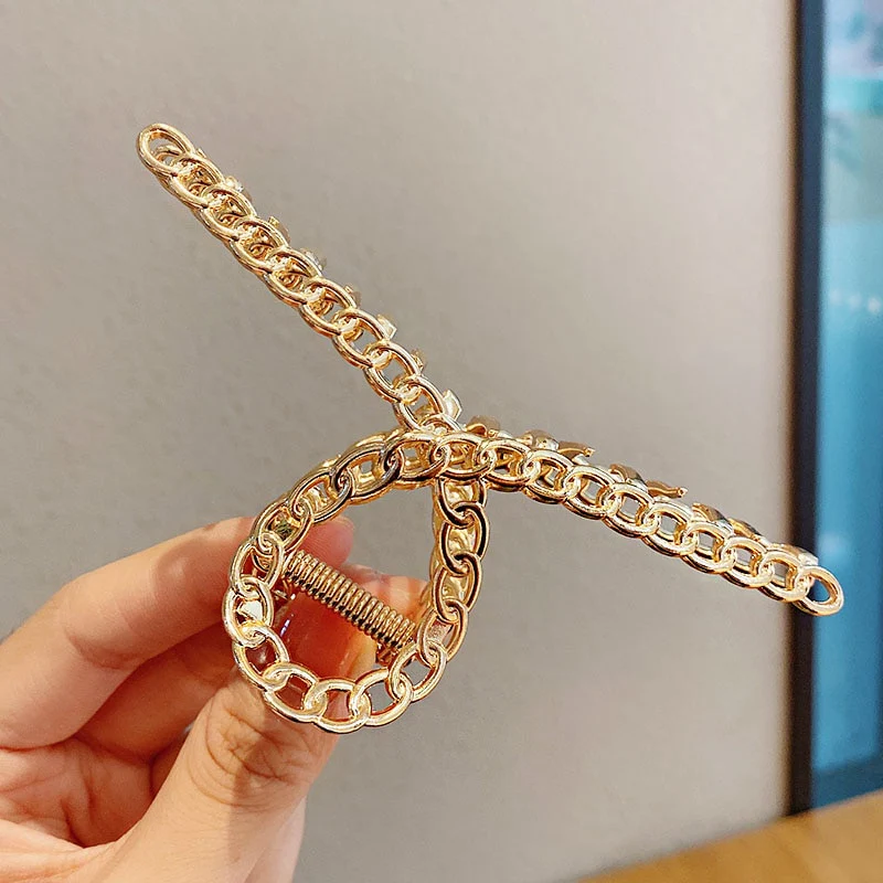 Elegant Gold Silver Hollow Geometric Metal Hair Claw For Women Long Thick Hair Holder Hair Claw Clip Fashion Hair Accessories - Image 5