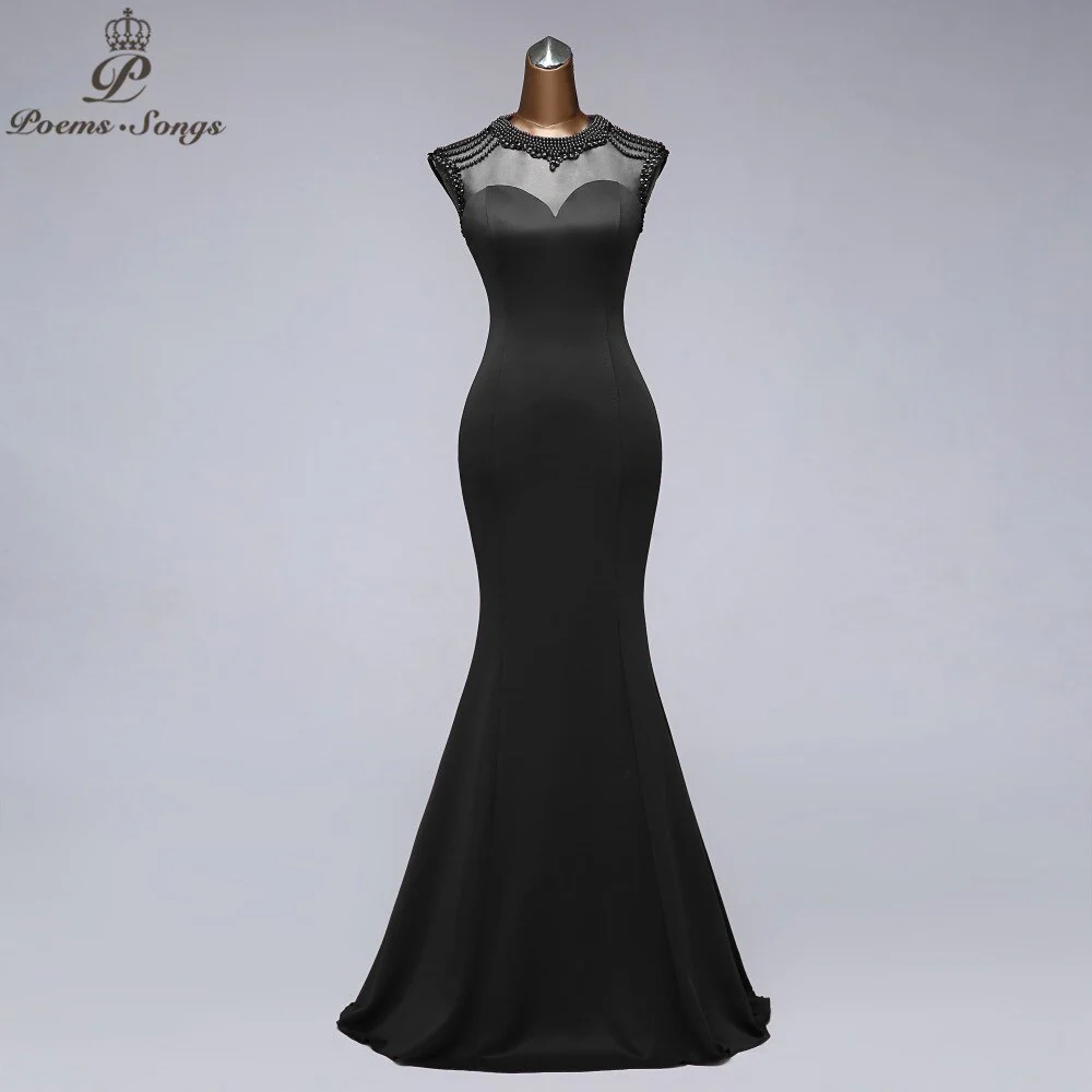 Elegant mermaid evening dress woman party night beading vestidos de fiesta de noche sleeveless evening gown party dress - Image 5