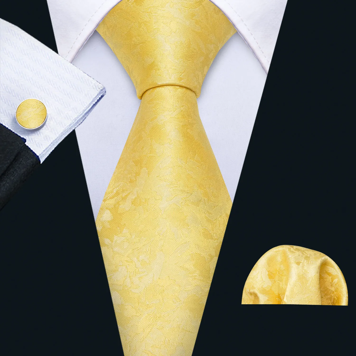 Elegant Multi Floral Silk Mens Tie Hanky Cufflinks Set Jacquard Flower Necktie For Male Wedding Business Party Event Barry.Wang - Image 30