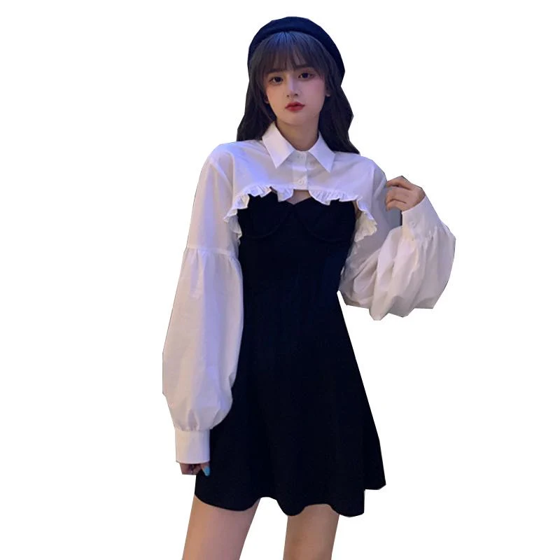 Elegant Party Dress Women Long Sleeve Sweet Empire High Street Mini Dress Gothic Y2k Dress Korean Summer 2021 Female Outfits - Image 3