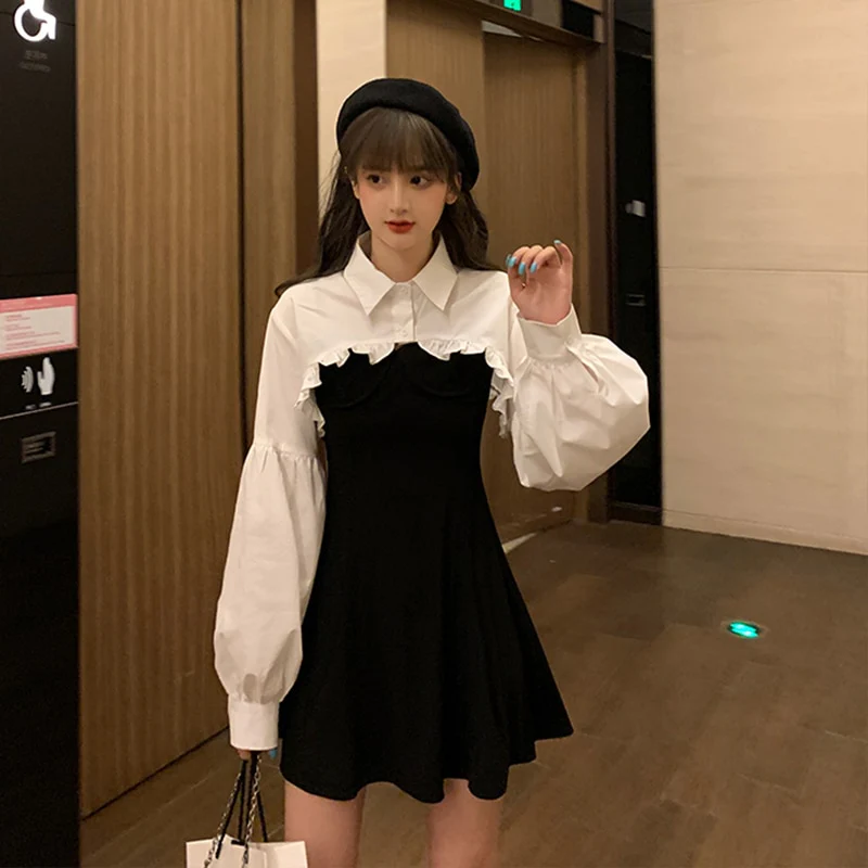 Elegant Party Dress Women Long Sleeve Sweet Empire High Street Mini Dress Gothic Y2k Dress Korean Summer 2021 Female Outfits - Image 4