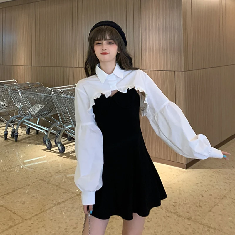Elegant Party Dress Women Long Sleeve Sweet Empire High Street Mini Dress Gothic Y2k Dress Korean Summer 2021 Female Outfits - Image 5