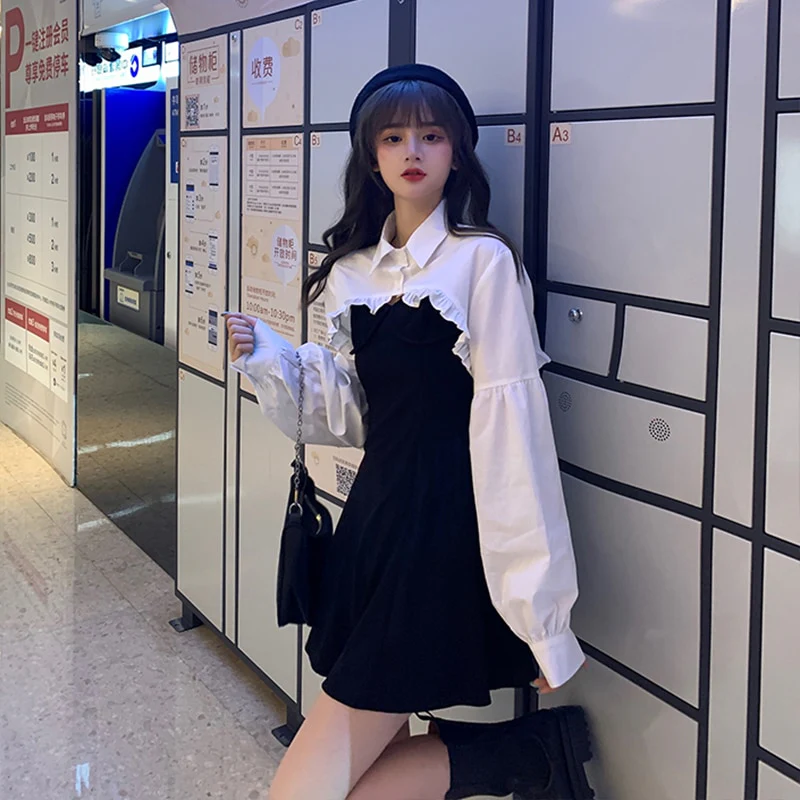 Elegant Party Dress Women Long Sleeve Sweet Empire High Street Mini Dress Gothic Y2k Dress Korean Summer 2021 Female Outfits - Image 6