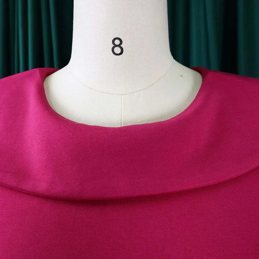 Elegant Summer Dresses Women Short Sleeve Plain Fashion Office Dresses For Office Lady Work Business Official Clothes Midi Dress - Image 5