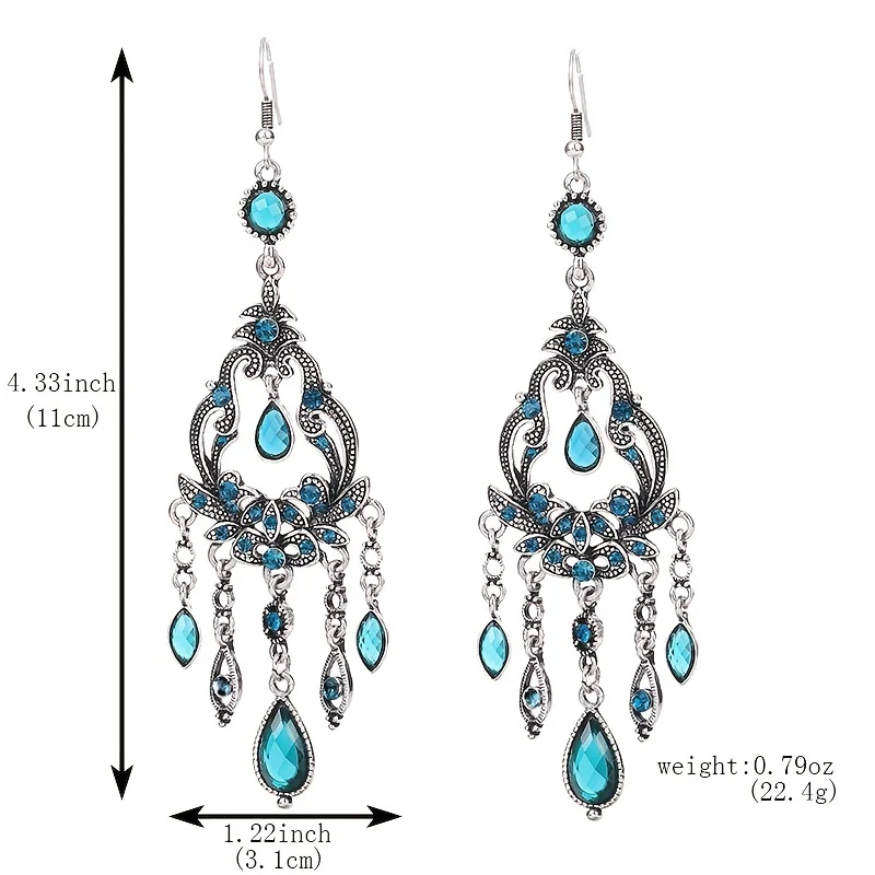 Elegant Vintage Textured Water Drop Earrings | Chic & Lightweight Longline Design | Sophisticated Fashion Accessory - Image 4
