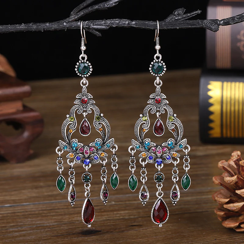 Elegant Vintage Textured Water Drop Earrings | Chic & Lightweight Longline Design | Sophisticated Fashion Accessory - Image 9