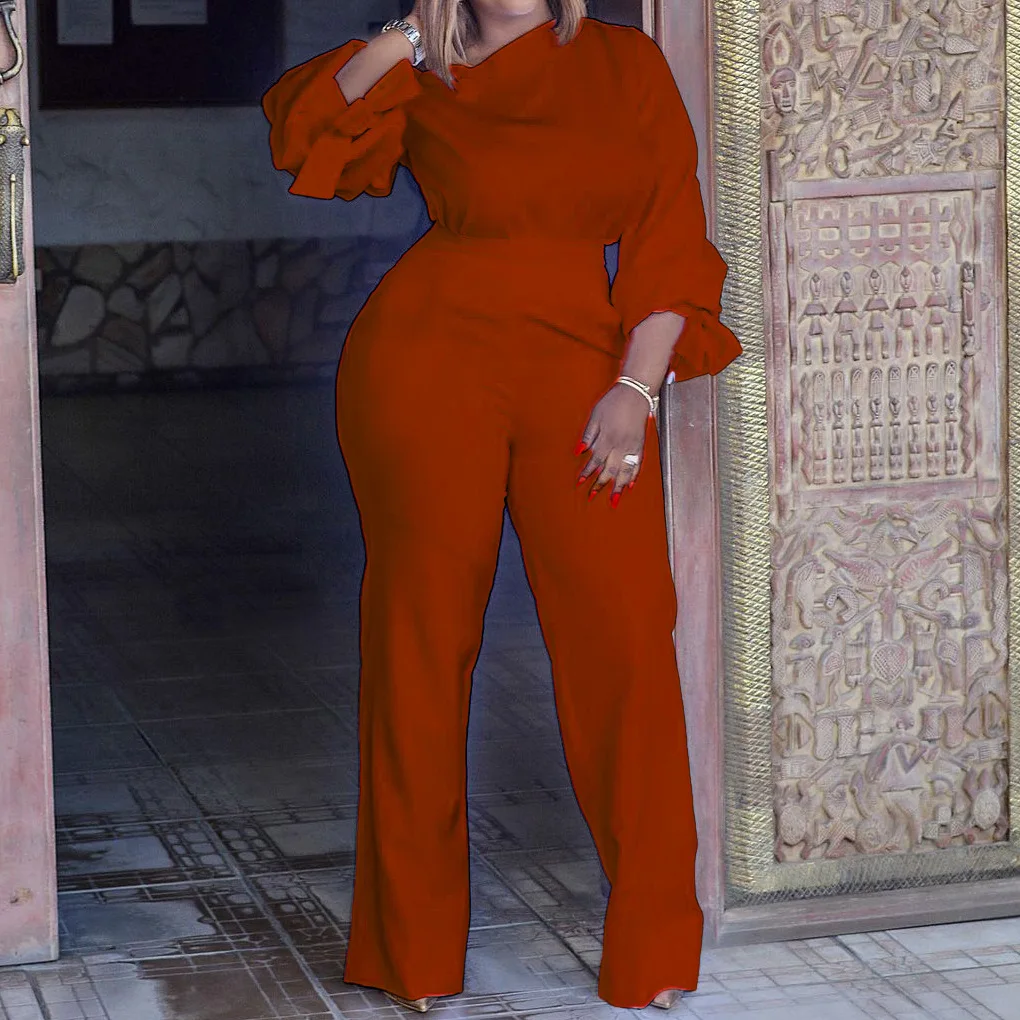 Elegant Woman Work Jumpsuits Solid Office Lady Modest Romper Overalls White Long Trousers Robe Casual High-waist African Clothes - Image 4