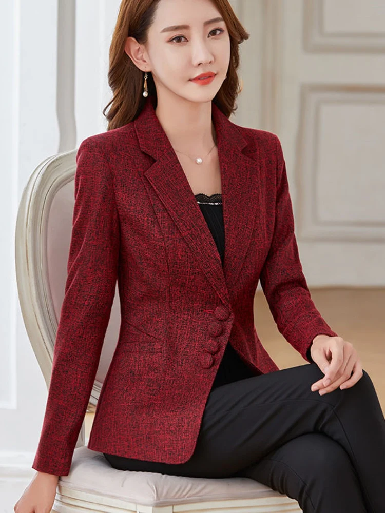 Elegant Women Autumn Blazer Casual Long Sleeve Professional Fashion Office Lady Business Slim Single Breasted Coats New - Image 10