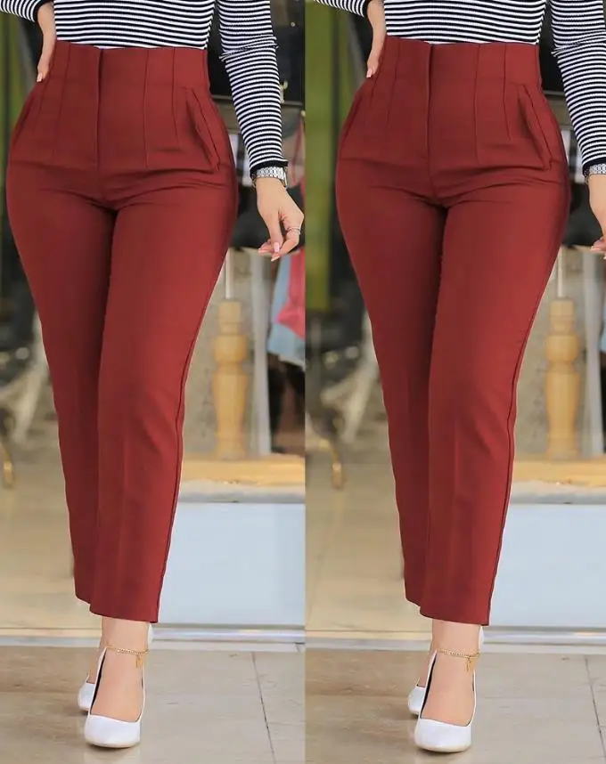 Elegant Women's Pants Black High Waist Office Pants Woman Trousers All-Match Daily Slim Outfits Casual Pencil Trouser 2023 Fall - Image 12