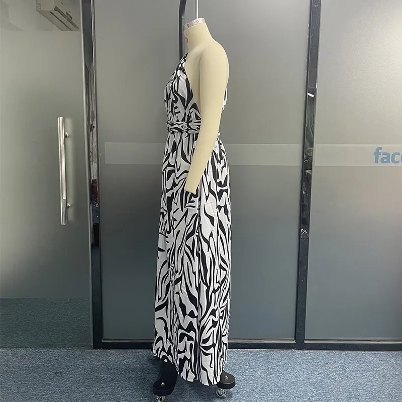 Ellafads Women Maxi Dress Summer Fashion One Shoulder Sleeveless Slit Backless Nipped Waist Long Skirt Party Evening Dresses - Image 6