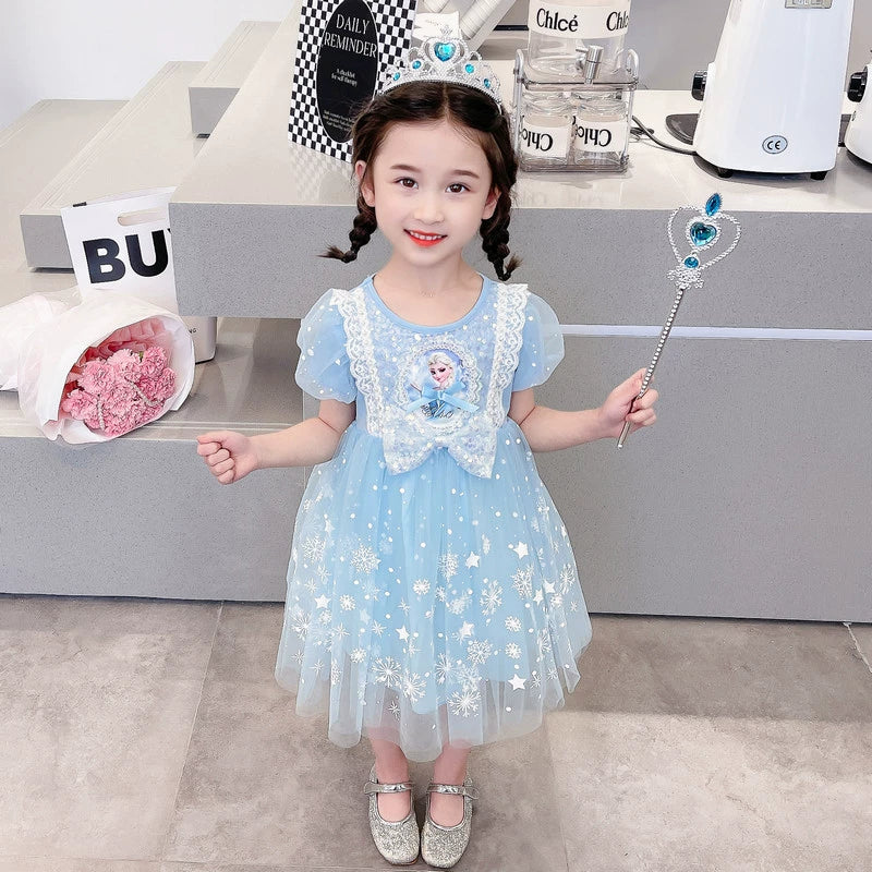 Elsa Summer Baby Girl Veil Princess Dress - Image 11
